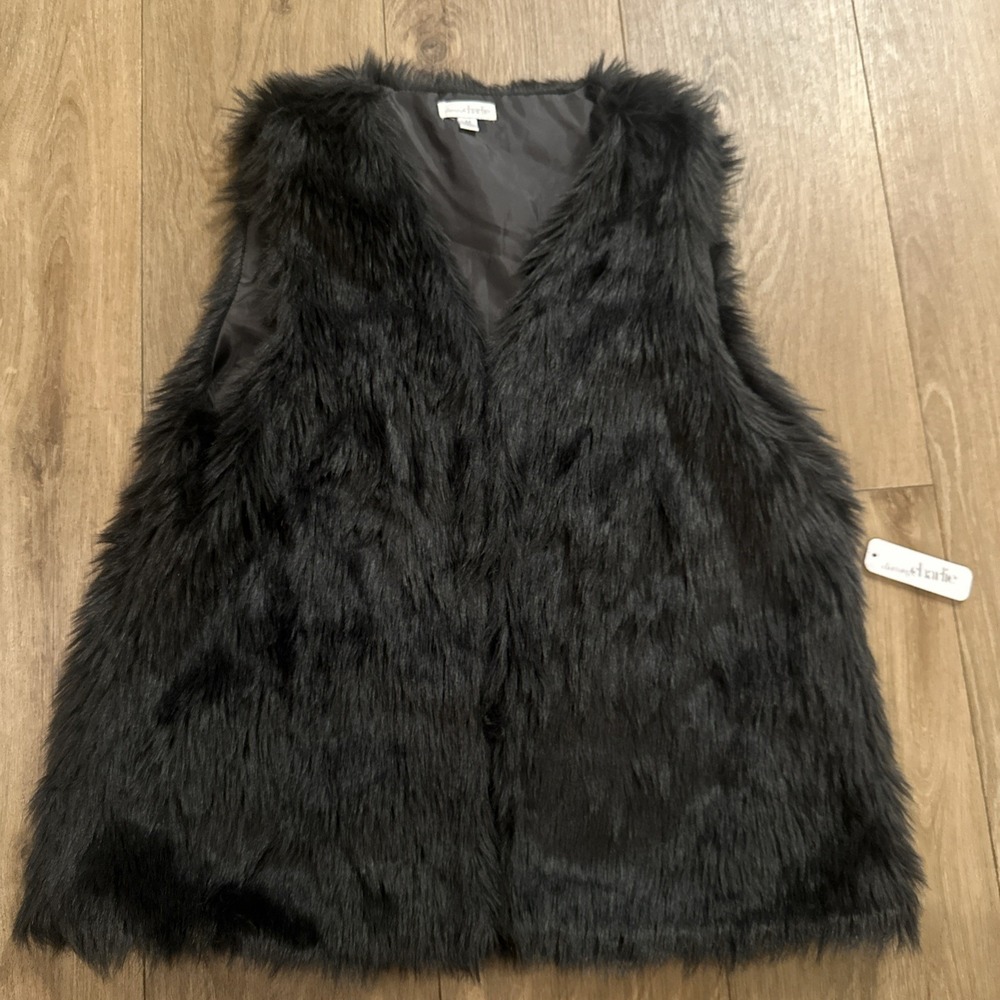 Charming‎ Charlie Women's Faux Fur Dark Grey Mobwife Rapso Vest Medium